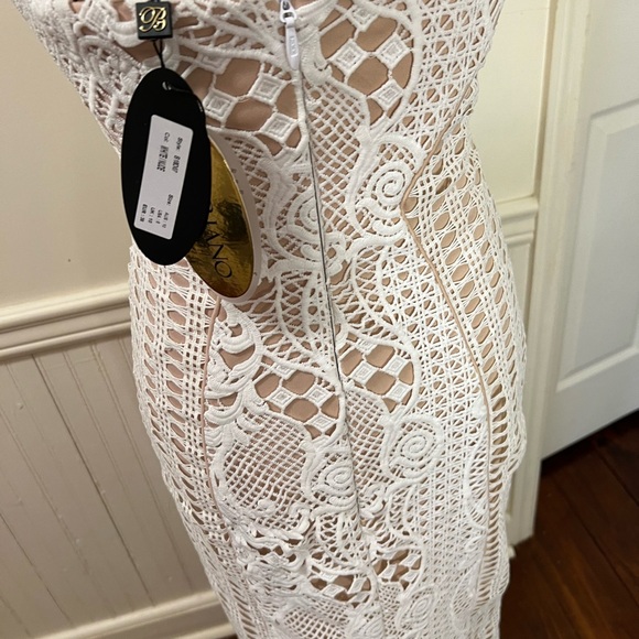 Elegant White Lace Strapless‎ Dress Bariano NWT size 6 - Picture 11 of 11